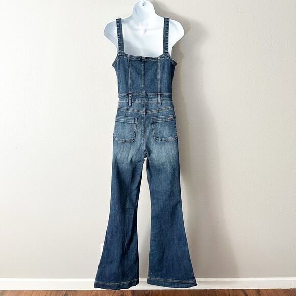 Insane Gene Jumpsuit Flare Denim Overalls Women's Size Small Retro Bell Bottoms - Picture 6 of 16